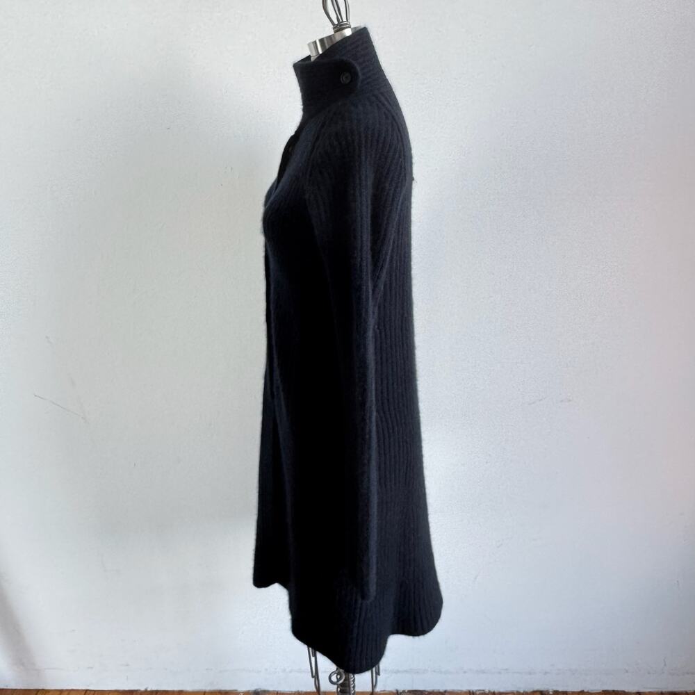 AKRIS BERGDORF GOODMAN Navy Cashmere Ribbed Sweater Dress Cardigan - Picture 4 of 11